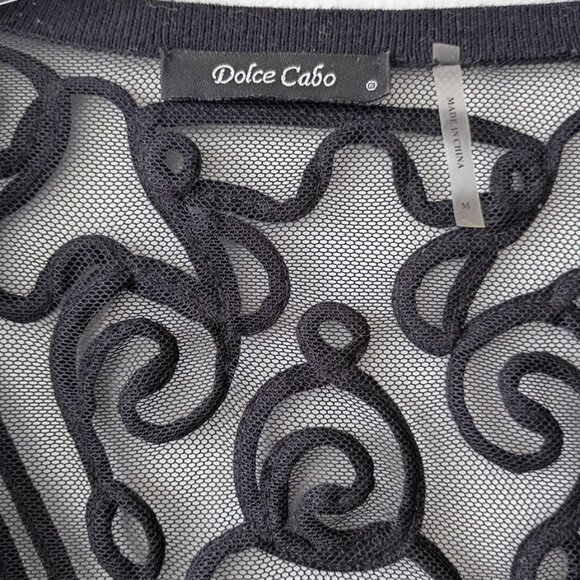 Dolce Cabo Sheer Embroidered Mesh Jacket Cardigan Goth Glam - Size M - Picture 5 of 6